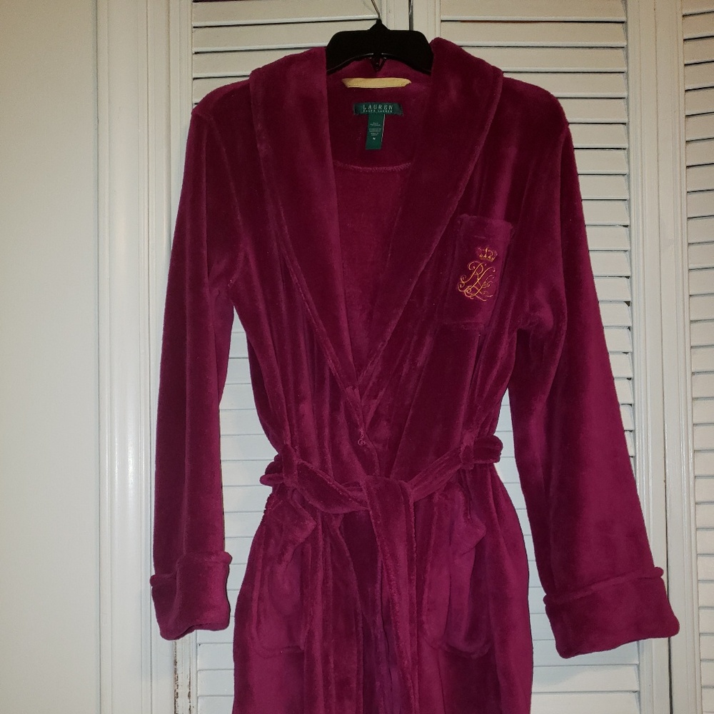 Ralph Lauren fleece robe size medium euc
